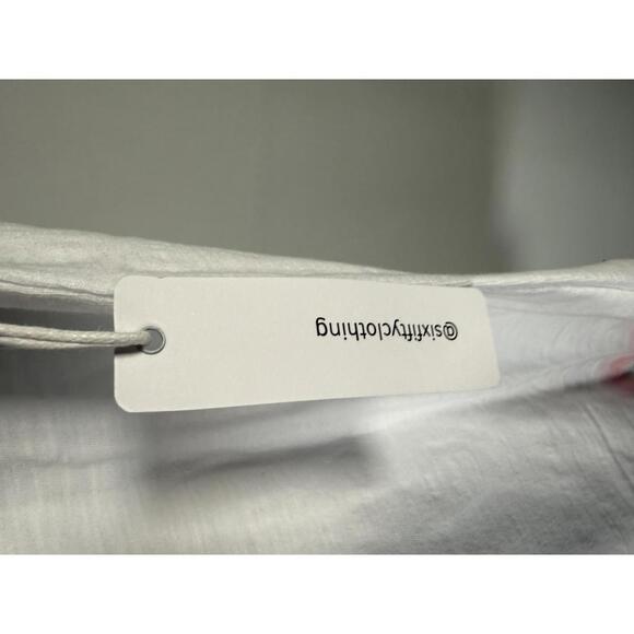 NWT Six/Fifty Women’s White Sleeveless V-Neck Tank Top Pink Trim Size XL - Picture 5 of 6